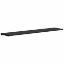 VidaXL Parapet okienny Czarny z rysunkiem drewna 140 x 30 x 4,5 cm PVC