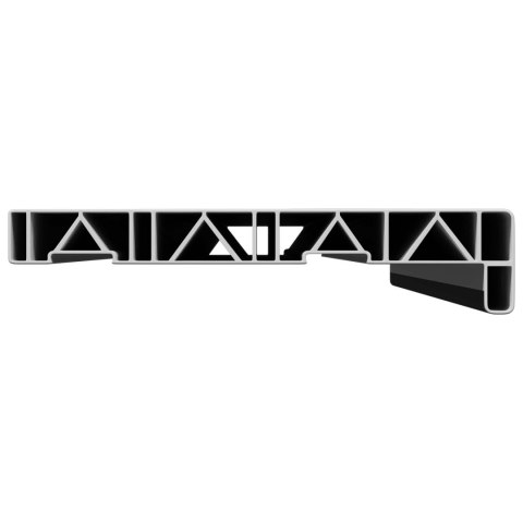 VidaXL Parapet okienny Czarny z rysunkiem drewna 60 x 20 x 4,5 cm PVC