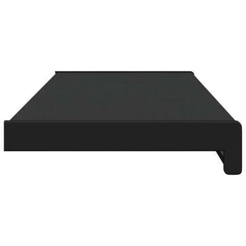VidaXL Parapet okienny Czarny z rysunkiem drewna 60 x 25 x 4,5 cm PVC