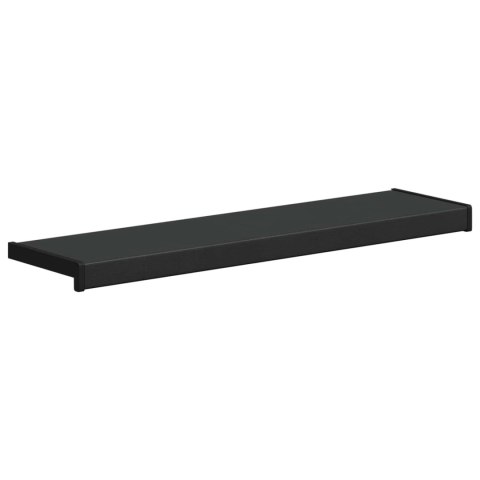 VidaXL Parapet okienny Czarny z rysunkiem drewna 80 x 20 x 4,5 cm PVC