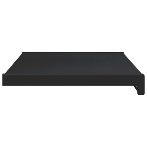 VidaXL Parapet okienny Czarny z rysunkiem drewna 80 x 30 x 4,5 cm PVC