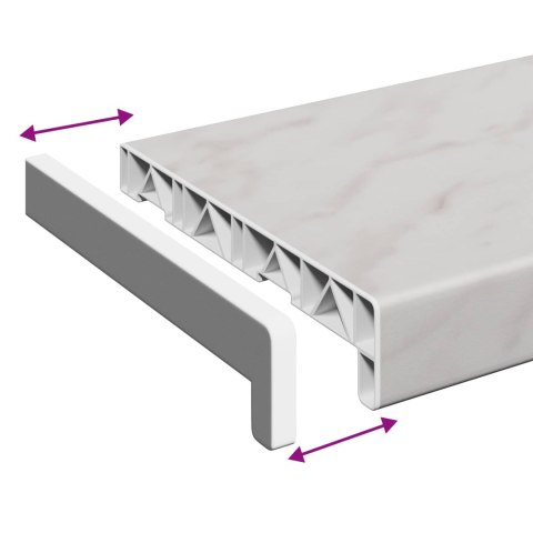 VidaXL Parapet okienny Klejek marmurowy 120 x 25 x 4,5 cm PVC