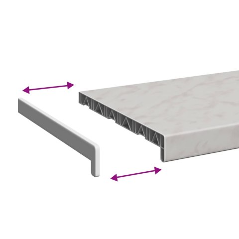 VidaXL Parapet okienny Klejek marmurowy 120 x 35 x 4,5 cm PVC