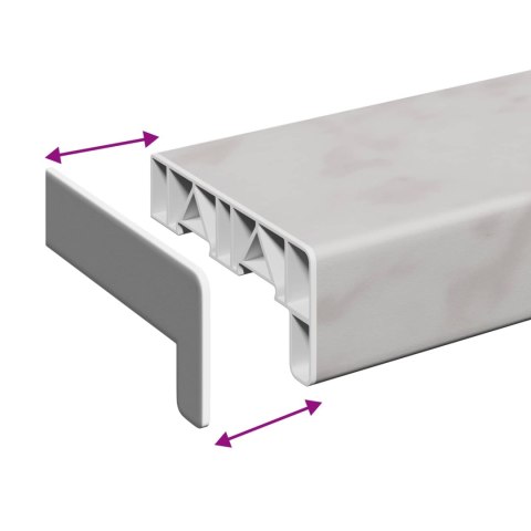VidaXL Parapet okienny Klejek marmurowy 140 x 15 x 4,5 cm PVC