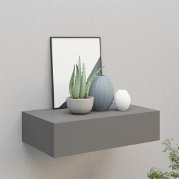 PÓŁKA ŚCIENNA Z SZUFLADĄ SZARA 40X235X10CM