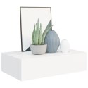 PÓŁKI ŚCIENNE Z SZUFLADĄ 2 SZT BIAŁE 40X235X10CM