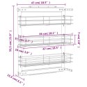VidaXL 3-poziomowy wysuwany kosz druciany, srebrny, 47x15,5x55,5 cm
