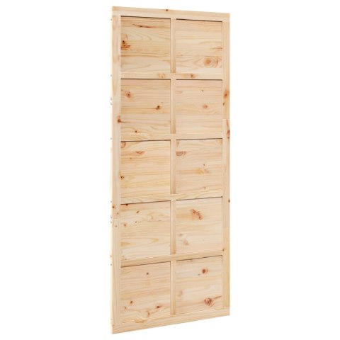 VidaXL Drzwi do stodoły naturalny 80 x 2,5 x 208 cm