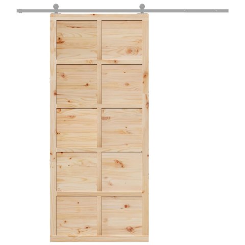 VidaXL Drzwi do stodoły naturalny 80 x 2,5 x 208 cm