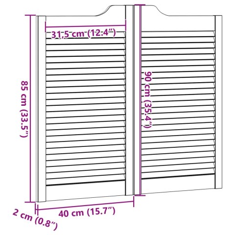 VidaXL Drzwi wahadłowe Biały 90 x 40 cm Lite drewno sosnowe
