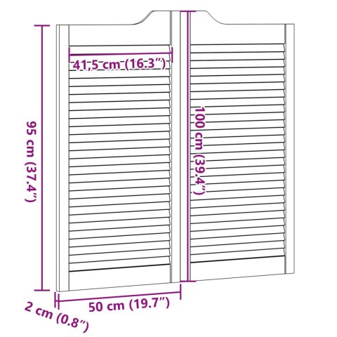 VidaXL Drzwi wahadłowe naturalny 100 x 50 cm Lite drewno sosnowe
