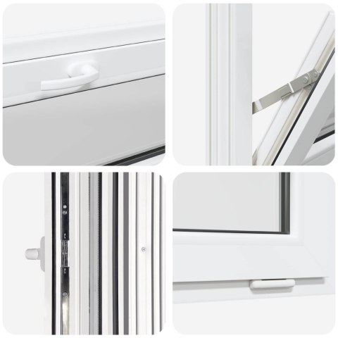 VidaXL Okno piwniczne RISOR 100 x 40 cm PVC i szkło Biały
