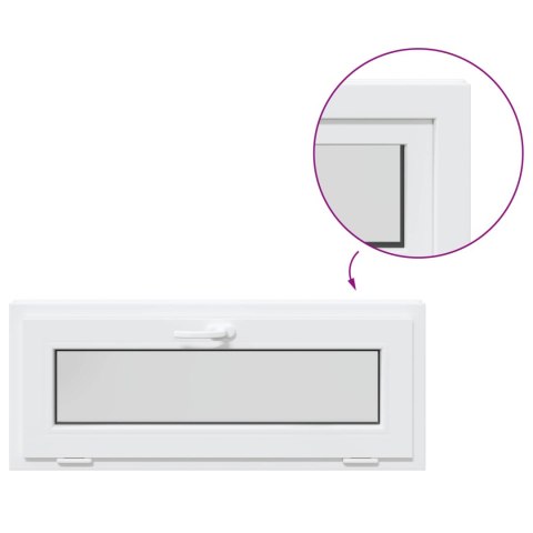 VidaXL Okno piwniczne RISOR 100 x 40 cm PVC i szkło Biały