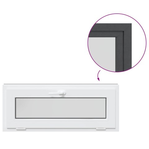 VidaXL Okno piwniczne RISOR 100 x 40 cm PVC i szkło antracytowy