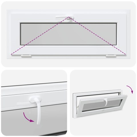 VidaXL Okno piwniczne RISOR 100 x 40 cm PVC i szkło antracytowy