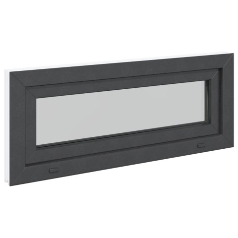 VidaXL Okno piwniczne RISOR 100 x 40 cm PVC i szkło antracytowy