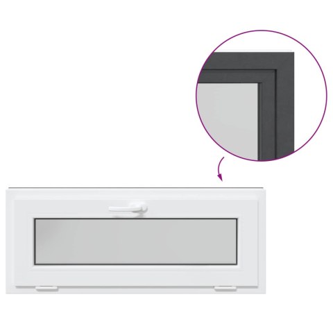 VidaXL Okno piwniczne RISOR 100 x 40 cm PVC i szkło antracytowy