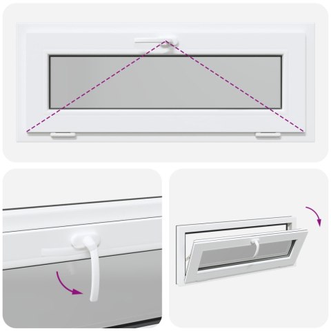 VidaXL Okno piwniczne RISOR 100 x 40 cm PVC i szkło antracytowy