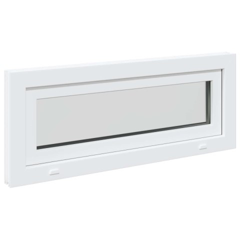 VidaXL Okno piwniczne RISOR 110 x 40 cm PVC i szkło Biały