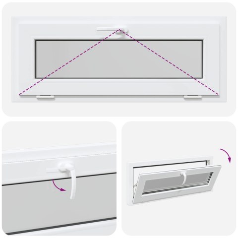 VidaXL Okno piwniczne RISOR 110 x 40 cm PVC i szkło Biały