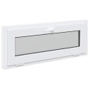 VidaXL Okno piwniczne RISOR 110 x 40 cm PVC i szkło Biały