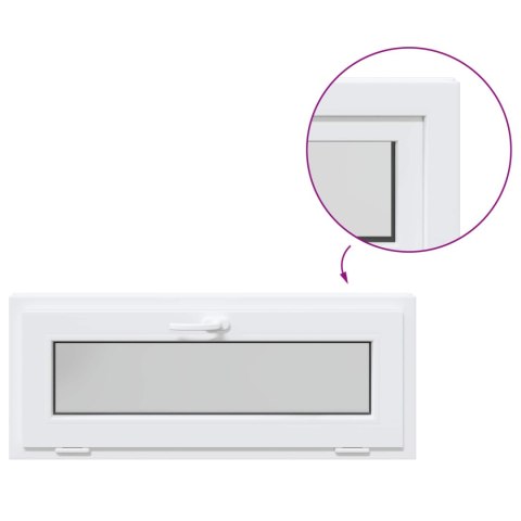 VidaXL Okno piwniczne RISOR 110 x 40 cm PVC i szkło Biały