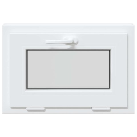 VidaXL Okno piwniczne RISOR 60 x 40 cm PVC i szkło Biały