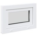 VidaXL Okno piwniczne RISOR 60 x 40 cm PVC i szkło Biały