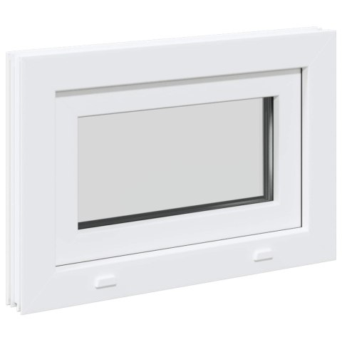 VidaXL Okno piwniczne RISOR 60 x 40 cm PVC i szkło Biały