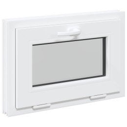 VidaXL Okno piwniczne RISOR 60 x 40 cm PVC i szkło Biały