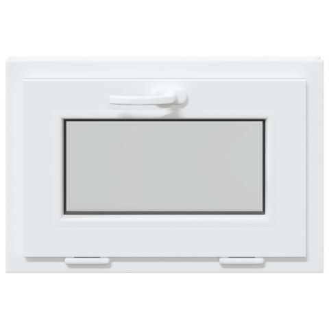 VidaXL Okno piwniczne RISOR 60 x 40 cm PVC i szkło Biały