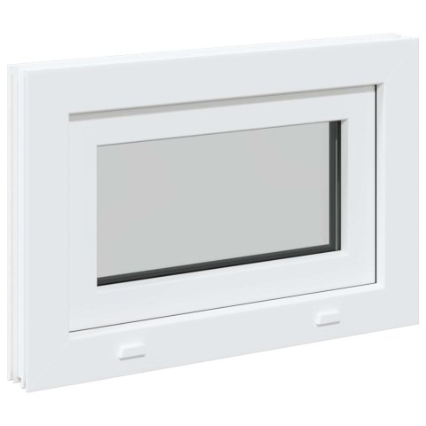 VidaXL Okno piwniczne RISOR 60 x 40 cm PVC i szkło Biały