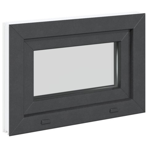 VidaXL Okno piwniczne RISOR 60 x 40 cm PVC i szkło antracytowy
