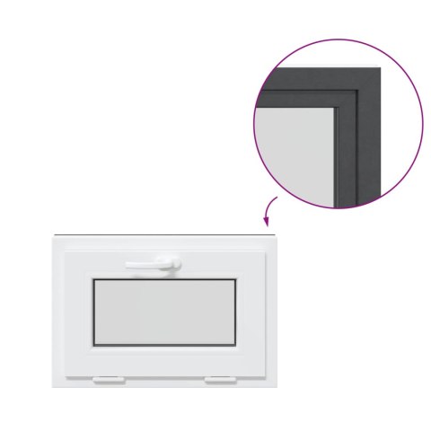 VidaXL Okno piwniczne RISOR 60 x 40 cm PVC i szkło antracytowy