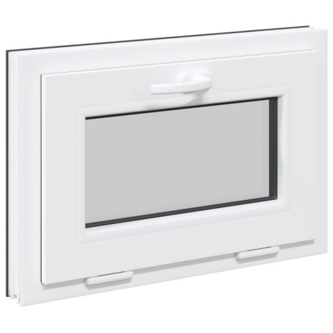 VidaXL Okno piwniczne RISOR 60 x 40 cm PVC i szkło antracytowy