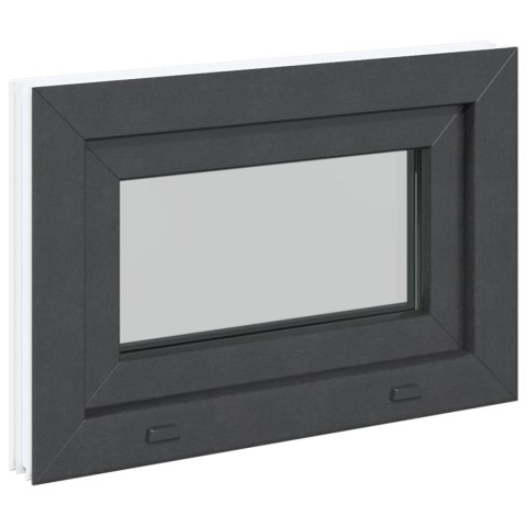 VidaXL Okno piwniczne RISOR 60 x 40 cm PVC i szkło antracytowy