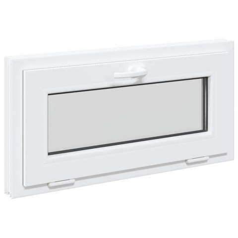 VidaXL Okno piwniczne RISOR 80 x 40 cm PVC i szkło Biały