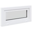 VidaXL Okno piwniczne RISOR 80 x 40 cm PVC i szkło Biały