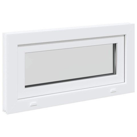 VidaXL Okno piwniczne RISOR 80 x 40 cm PVC i szkło Biały