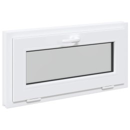VidaXL Okno piwniczne RISOR 80 x 40 cm PVC i szkło Biały