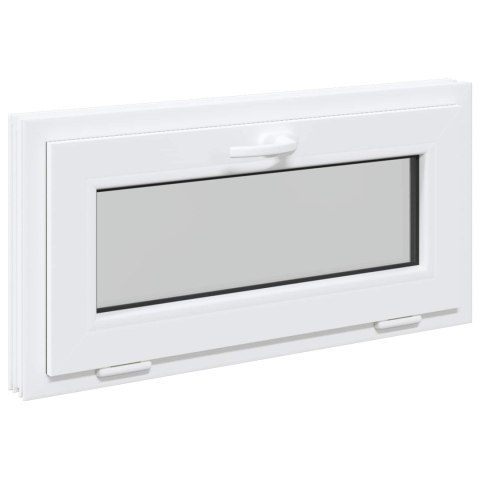 VidaXL Okno piwniczne RISOR 80 x 40 cm PVC i szkło Biały