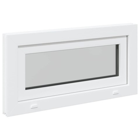 VidaXL Okno piwniczne RISOR 80 x 40 cm PVC i szkło Biały