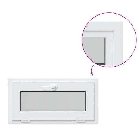 VidaXL Okno piwniczne RISOR 80 x 40 cm PVC i szkło Biały