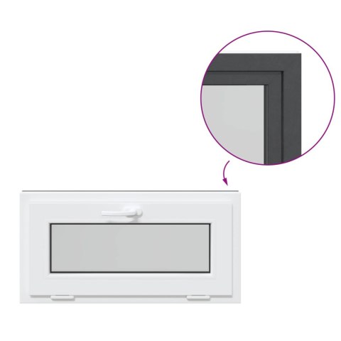 VidaXL Okno piwniczne RISOR 80 x 40 cm PVC i szkło antracytowy