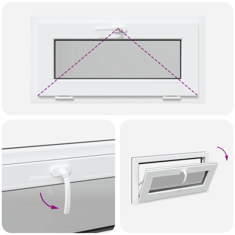 VidaXL Okno piwniczne RISOR 80 x 40 cm PVC i szkło antracytowy