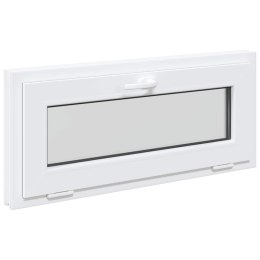 VidaXL Okno piwniczne RISOR 90 x 40 cm PVC i szkło Biały