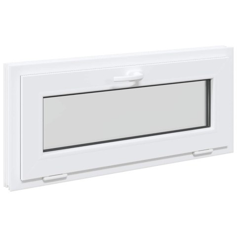 VidaXL Okno piwniczne RISOR 90 x 40 cm PVC i szkło Biały