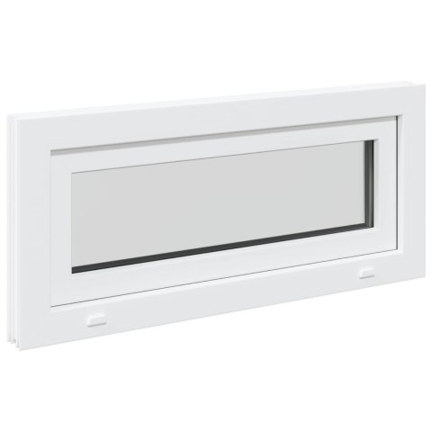 VidaXL Okno piwniczne RISOR 90 x 40 cm PVC i szkło Biały
