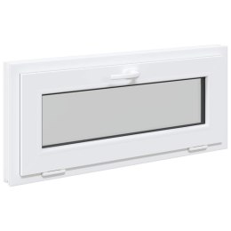 VidaXL Okno piwniczne RISOR 90 x 40 cm PVC i szkło Biały