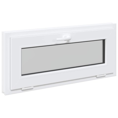 VidaXL Okno piwniczne RISOR 90 x 40 cm PVC i szkło Biały